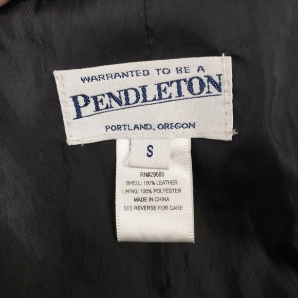 Vintage Pendleton S Suede Leather Jacket Vintage Black - Picture 9 of 11